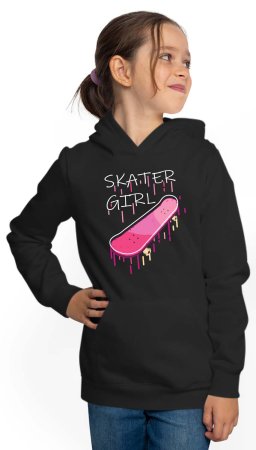 Skater Hoodie Kids Hooded Sweater - Skater Girl i526